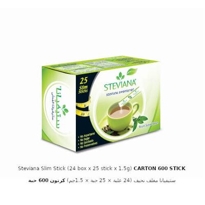 Sweetener, Steviana Slim Stick (24 box x 25 stick x 1.5g) CARTON 600 STICK