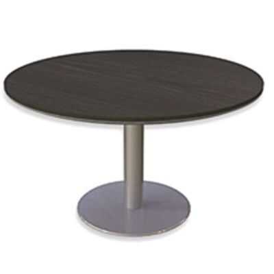 Round Conference Table, Wood, Size: 120 CM DIA, Black/Sliver