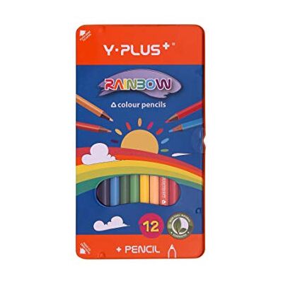 Pencils, Y-PLUS, Coloring Pencils, Triangle Shape,12 Colors/Pack