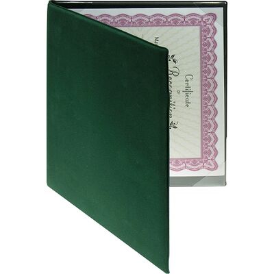 Certificate Holder Velvet Frame A4 Green