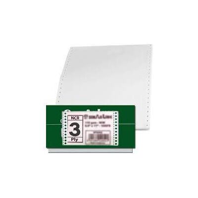 ورق الكمبيوتر سينارلاين بحجم: 9.5 x 11 إنش، 3 طبقات نقية (أبيض+ أبيض+ أبيض) - NCR (500 ورقة/صندوق)