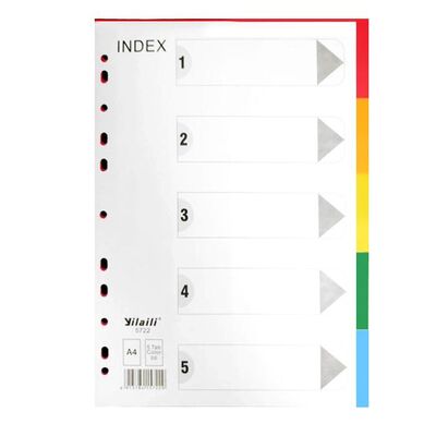 Divider, Index Divider, PVC, A4, 1-5 dividers