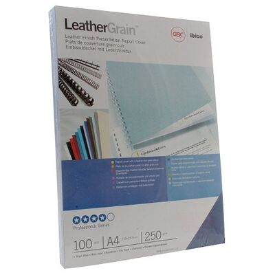 Leather Grain Binding Covers GBC 250gsm Dark Blue (Pack of 100 )