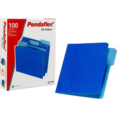 Manila File Folder PENDAFLEX Letter Size Blue