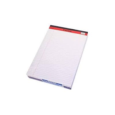 Notebook Legal Pad WHITE Size: 5" x 8", 40 Sheets/Pad (10 pieces)