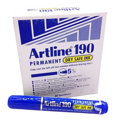 Permanent Marker, ARTLINE 190 ,Chisel Tip, 2-5mm, Blue, 12 PC/Pack