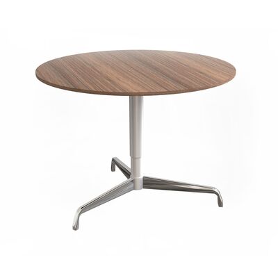 Round EBTIKAR Table Adjustable Height Brown 110cm.