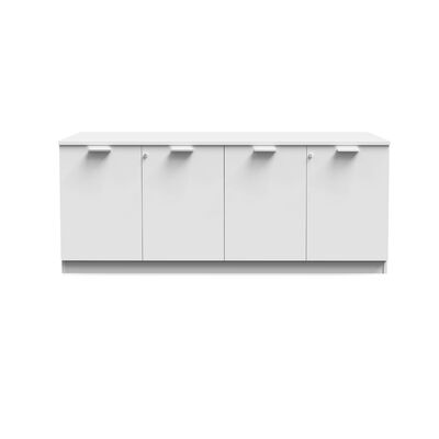Cabinet ROAYA Credenza 4 Wooden Doors - White 90cm H