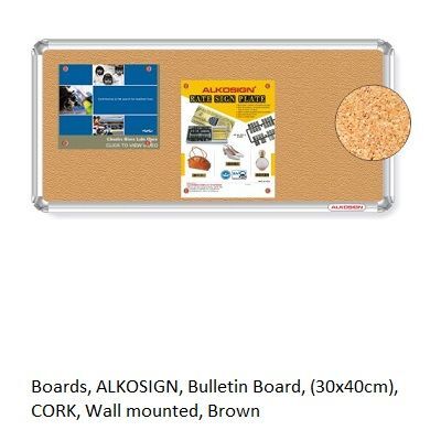 Cork Bulletin Board (30x40cm) - Wall Mounted Brown Corkboard