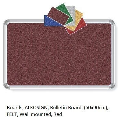 Vibrant Red Felt Bulletin Board (60x90cm) - Wall Mounted for Organized Spaces