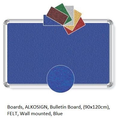 Blue Felt Bulletin Board (90x120cm) - Wall Mounted Boards | Office Supply