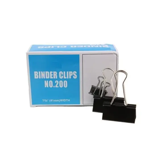 مشابك، مساكة ورق حديد ، 1.60 انش ( 41مم )، اسود، 12 حبة/ علبة