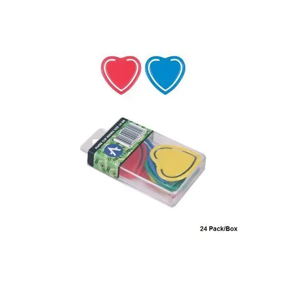 مشابك، ار كي، مشبك ورق شكل قلب، بلاستيك، 24 علبة/ صندوق