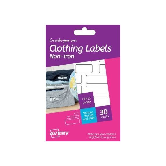 Labels, AVERY, Clothing Labels, 105 x 148 mm, Handwriting, Permanent Labels, AVERY, Clothing Labels, 105 x 148 mm, Handwriting, Permanent