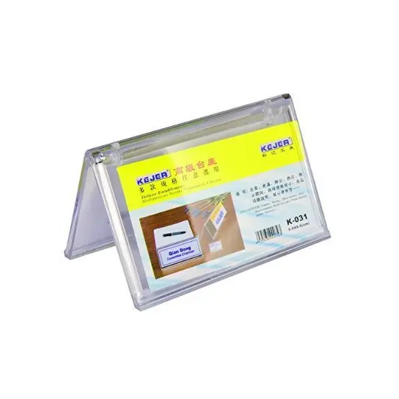 Desk Organizer, KEJEA, A Shape Card Stand K-031, Size:(55 x 90 mm),  Plastic, Clear