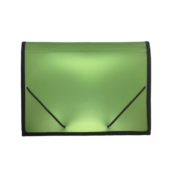 Documents Covers, SIMBA, Expanding File, 12 Pockets with Rubber Side, Green