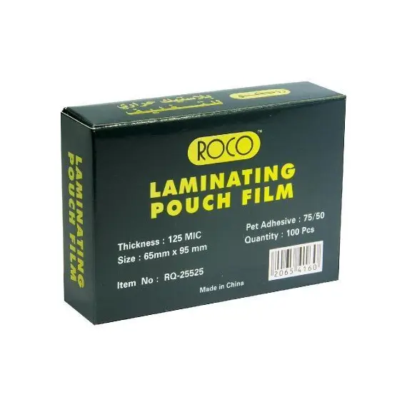 Laminator, ROCO, Thermal Laminating Films,125 Micron, B8, Clear, 100 PC/Pack