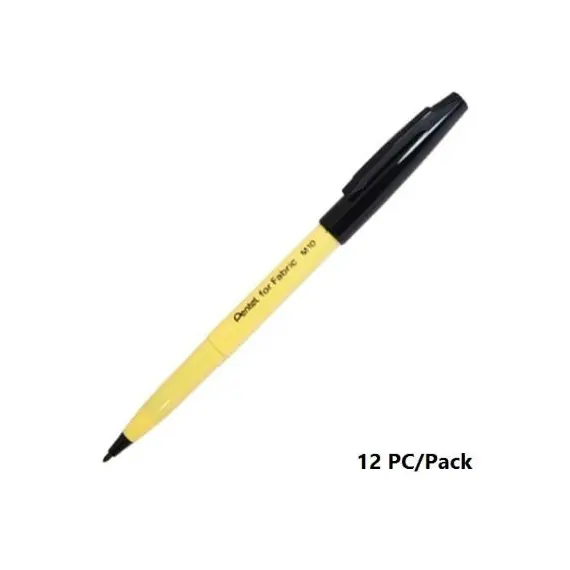 Marker For Fabric Pen, Pentel, M10-A, 2.0mm, Acrylic Nip, Black,12 PC/PACK