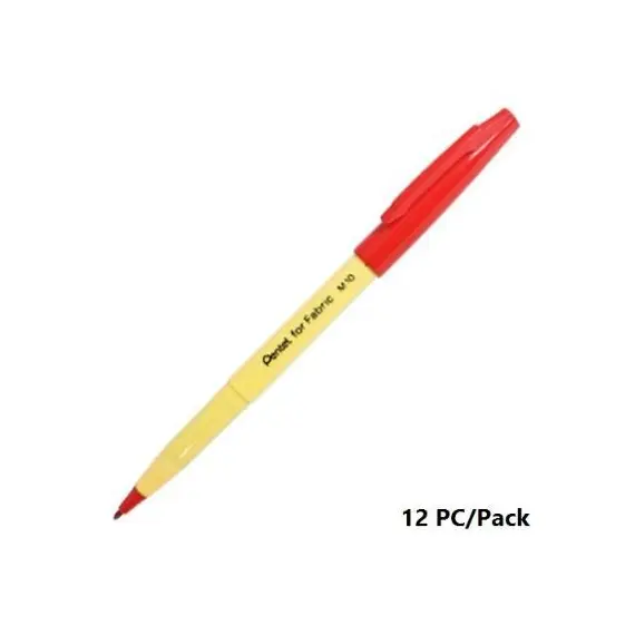 Marker For Fabric Pen , Pentel, M10-B, 2.0mm, Acrylic Nip, Red,12 PC/PACK