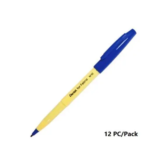 Marker For Fabric Pen , Pentel, M10-C, 2.0mm, Acrylic Nip, Blue,12 PC/PACK