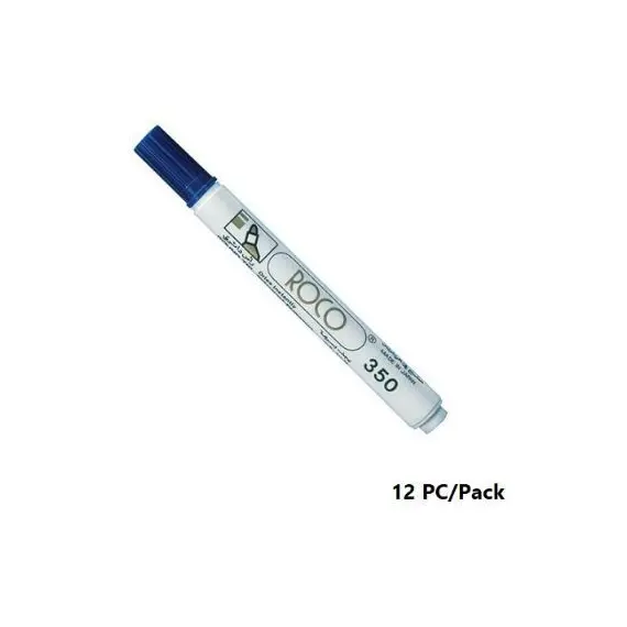 Permanent Marker, ROCO, 350F Chisel Tip, 1-5mm, Blue, 12 PC/Pack