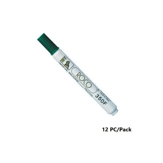 Permanent Marker, ROCO, 350F Chisel Tip, 1-4mm, Green, 12 PC/Pack