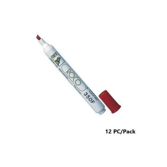 Permanent Marker, ROCO, 350F Chisel Tip, 1-4mm, Red, 12 PC/Pack
