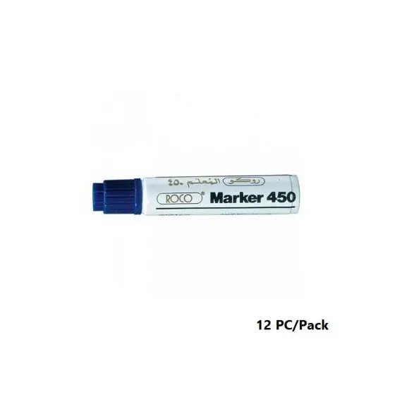 قلم ثابت، روكو 450، راس مشطوف، 4-8مم، ازرق، 12 حبة/ علبة