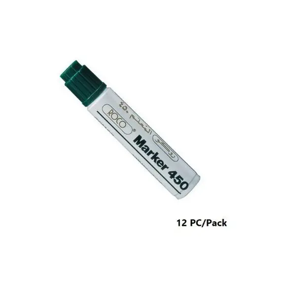 Permanent Marker, ROCO, 450 Chisel Tip, 4-8mm, Green, 12 PC/Pack
