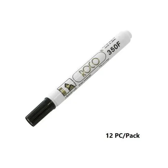 Permanent Marker, ROCO, Chisel Tip, 1-5mm, Black, 12 PC/Pack