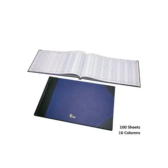 Bassile Freres Notebook, American Journal Book, 16 Columns, 65.00 cm X 35.00 cm, 100 Sheets
