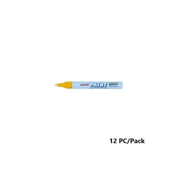 Paint Marker, Uni-Ball, PX-20, Round Tip,2.2 - 2.8mm, Yellow, 12 PC/Pack