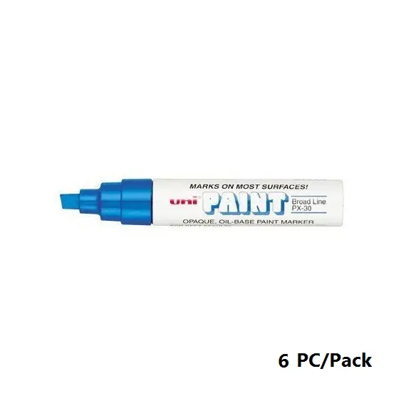 قلم بوية، يوني-بول، بي اكس-30، راس مشطوف، 4.0 - 8.5 مم، ازرق، 6 حبة/علبة