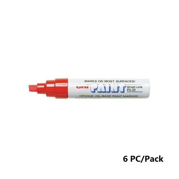 قلم بوية، يوني-بول، بي اكس-30، راس مشطوف، 4.0 - 8.5 مم، احمر، 6 حبة/علبة