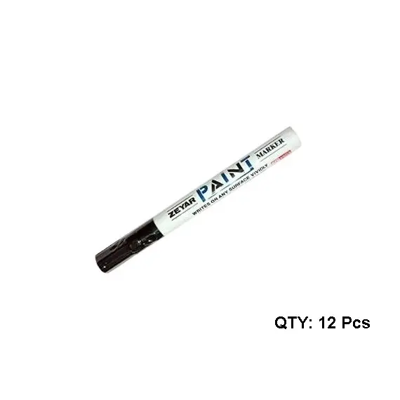 Paint Marker, ZEYAR, ZP1501, Round Tip, 0.8-1.2 mm, Black, 12 PC/Pack