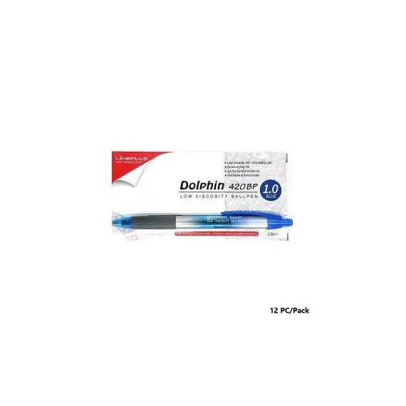 Pen, LiNEPLUS, Dolphin 420 BP, Ball Pen,1.0mm, Retractable, Blue, 12 PC/Pack