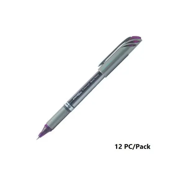قلم، بنتل، قلم حبر(جل سائل)، 0.7 مم، بغطاء، بنفسجي، 12حبة/علبة