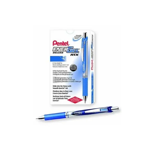 Pen, Pentel, BL77-CH, 7.0mm,Energel ,Retractable ,Blue, 12 Pcs/Pack