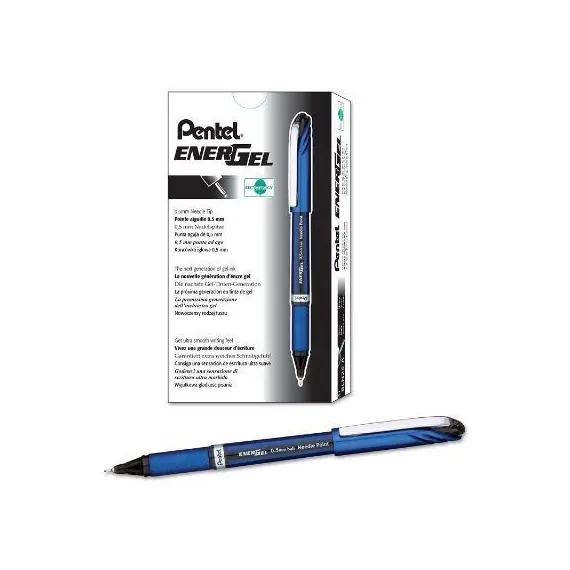 Pen, Pentel, BLN25-AH, 0.5mm, Energel, Capped, Black, 12 Pcs/Pack