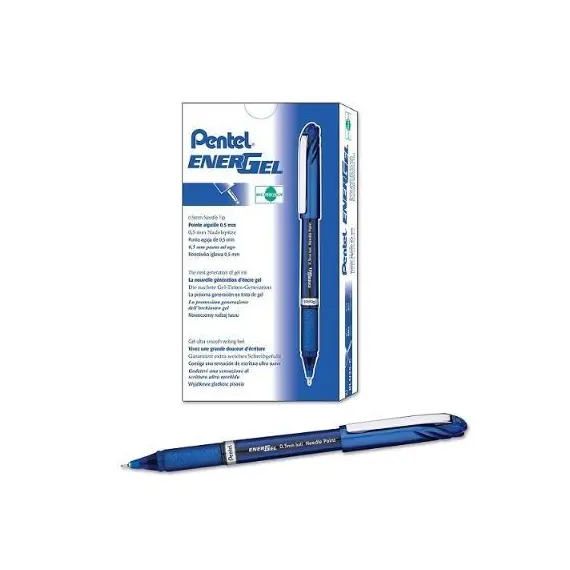 Pen, Pentel, BLN25-CH, 0.5mm, Energel, Capped, Blue, 12 Pcs/Pack