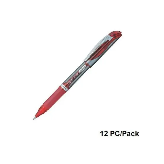 Pen, Pentel, BL60-BH, 1.0mm, Energel, Capped, Red, 12 Pcs/Pack