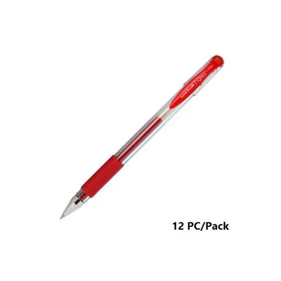 قلم، يوني-بول، قلم حبر جل  (سينغو دي-اكس)، 0.7 مم، بغطاء، احمر، 12حبة/علبة