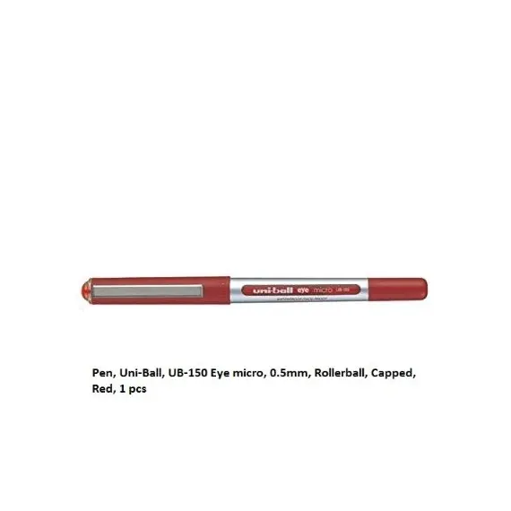 Pen, Uni-Ball, UB-150 Eye micro, 0.5mm, Rollerball, Capped, Red, 1 PC