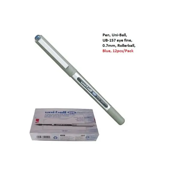 Pen, Uni-Ball, UB-157 eye fine, 0.7mm, Rollerball, Blue, 12 PC/Pack
