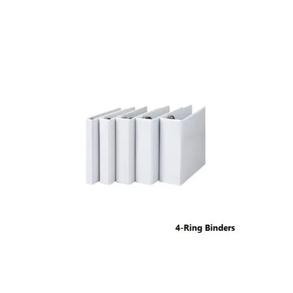 Ring Binders, SIMBA, 4-Ring Binders, 0.5 in (12.5 mm), A4, White