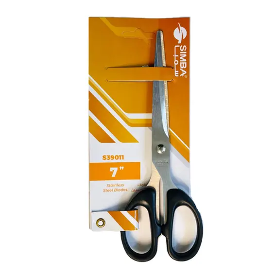 مقص وسط اسود راس حاد 18 سم سمبا