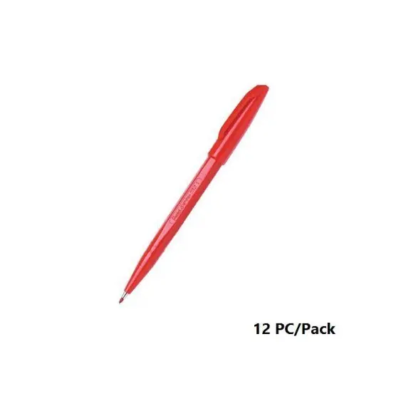 Sign And Marking Pen, Pentel, S520-B , 2.0mm, Acrylic Nip, Red, 12 PC/PACK