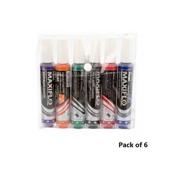 Whiteboard Marker , Pentel , MWL6-06 , Maxfilo , 6 Colors/Box