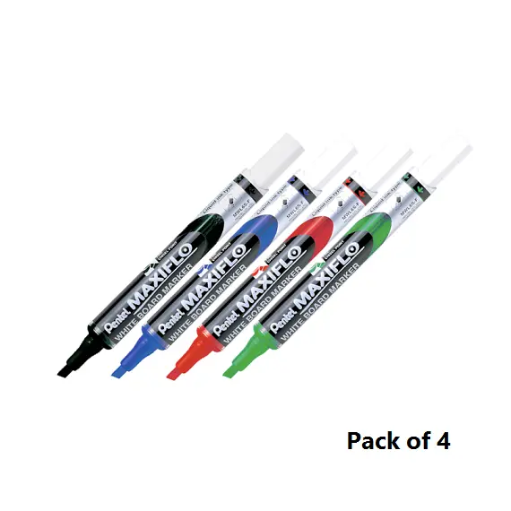 Whiteboard Marker , Pentel , MWL-04 , Maxfilo , 4 Colors/Box