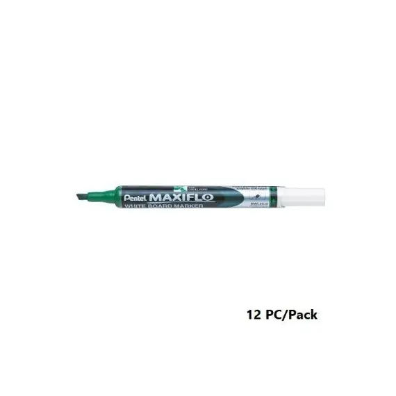 قلم سبورة، بنتل، ماكسفيلو راس مشطوف، 1.5/4.7 مم، يغذى بالحبر، اخضر، 12حبة/علبة